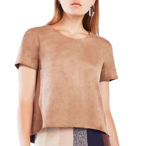 BCBGMaxazaria faux suede top